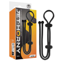 JET HORNY ADJUSTABLE COCK RING WITH BALL STRAP JET HORNY ADJUSTABLE COCK RING WITH BALL STRAP